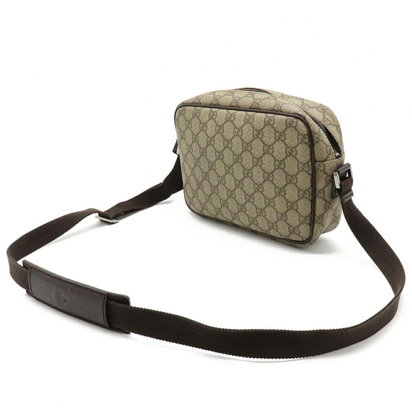 GUCCI Gucci GG Supreme Plus Shoulder Bag Pochette PVC Leather Khaki Beige Bro... - Picture 2 of 8